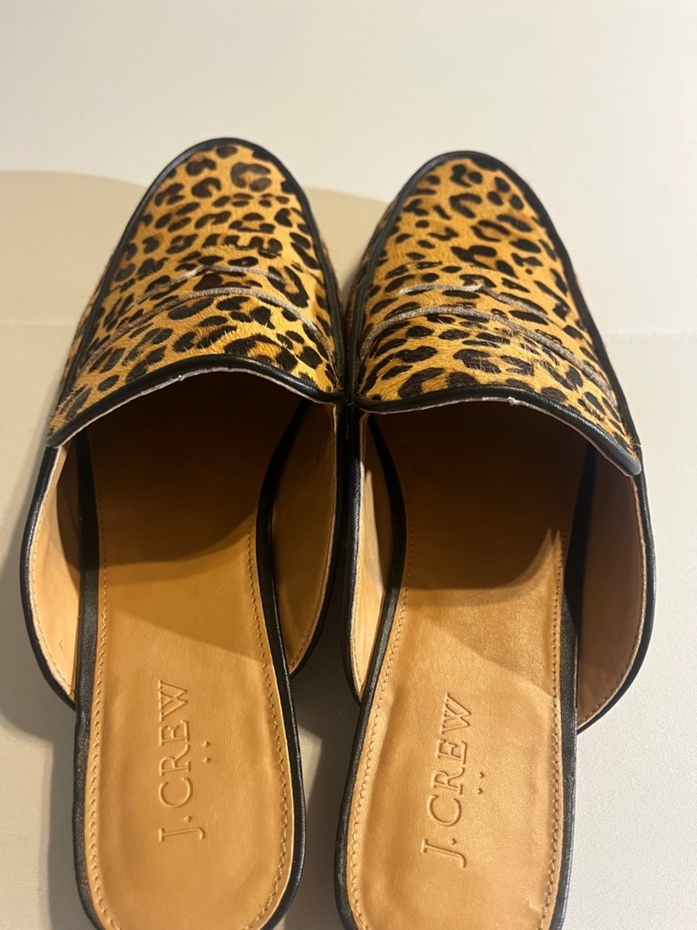 J. Crew Leopard-Print Haircalf Slip-On Loafers in Tan and Black - Picture 3 of 7